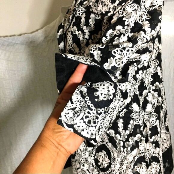 Saint Gil Paris Black & White Print Cardigan Size L - Picture 14 of 14